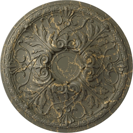 Ekena Millwork Tristan Ceiling Medallion (Fits Canopies up to 5 1/2"), Hnd-Painted Witch Hazel Crackle, 26"OD x 3"P CM26TNWHC